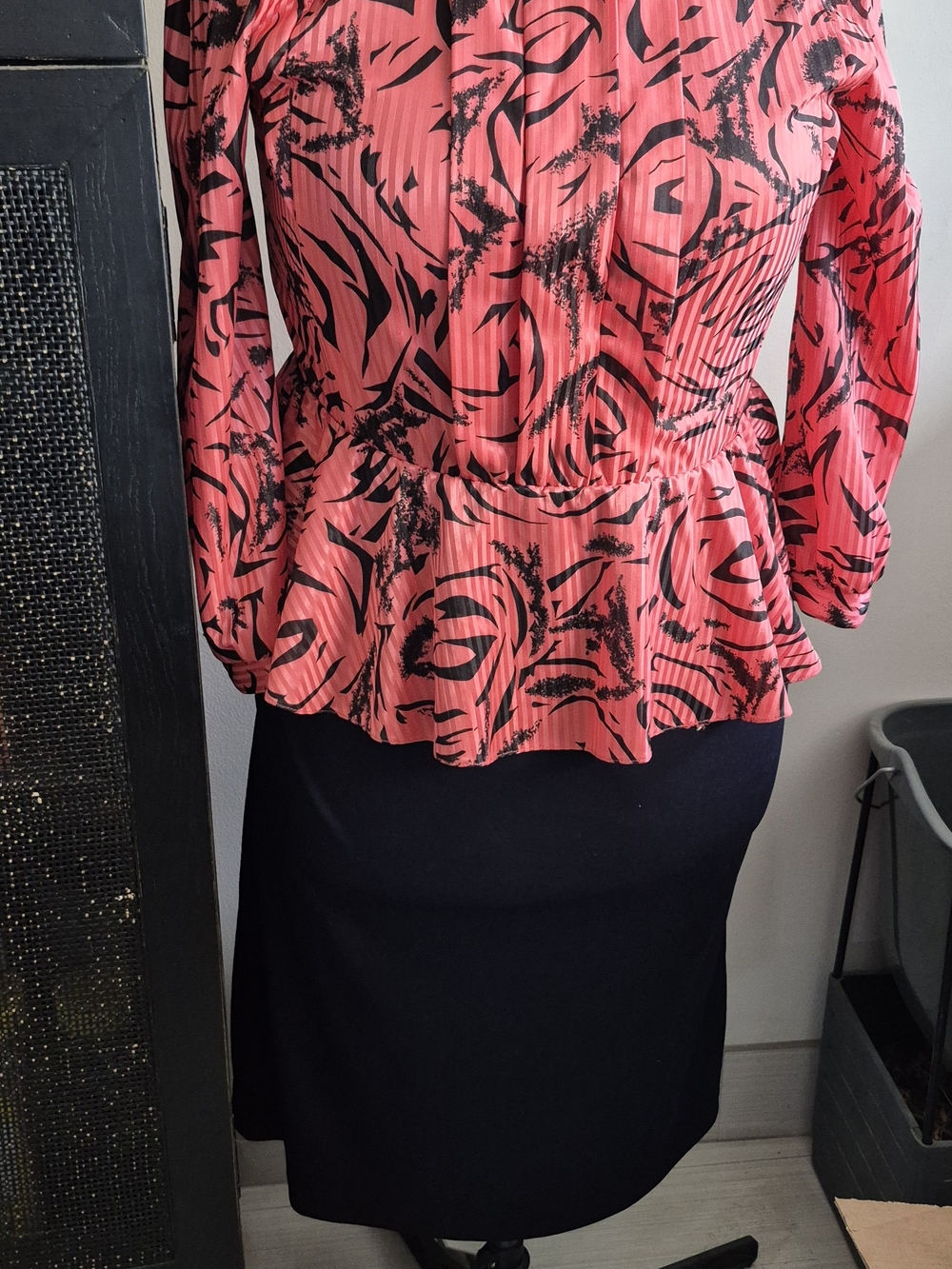 Vintage 80's Pink and Black Dress